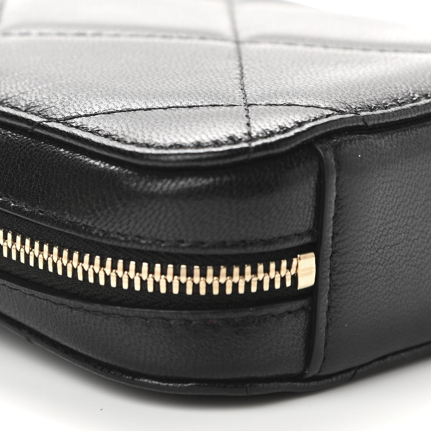 Lambskin Quilted Chanel 19 Zip Phone Case Black
