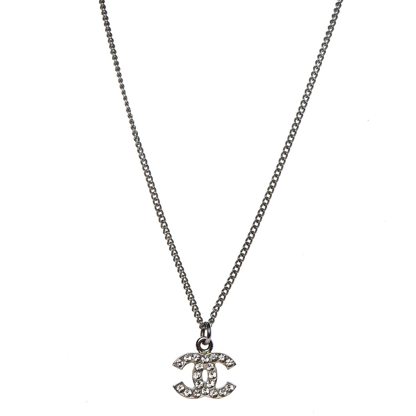 Crystal Timeless CC Necklace Silver
