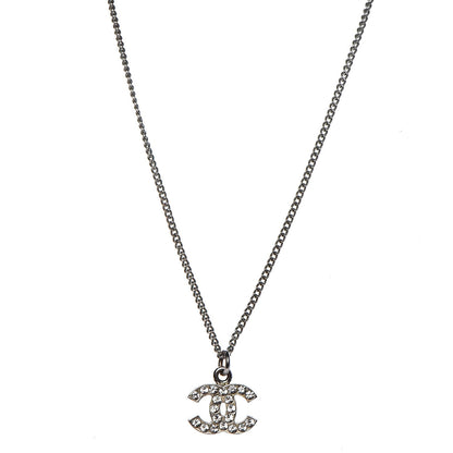 Chanel Crystal Timeless CC Necklace Silver 1 of 7