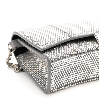 Balenciaga Strass Suede Hourglass Chain Bag Smoke Grey Crystal 8 of 9
