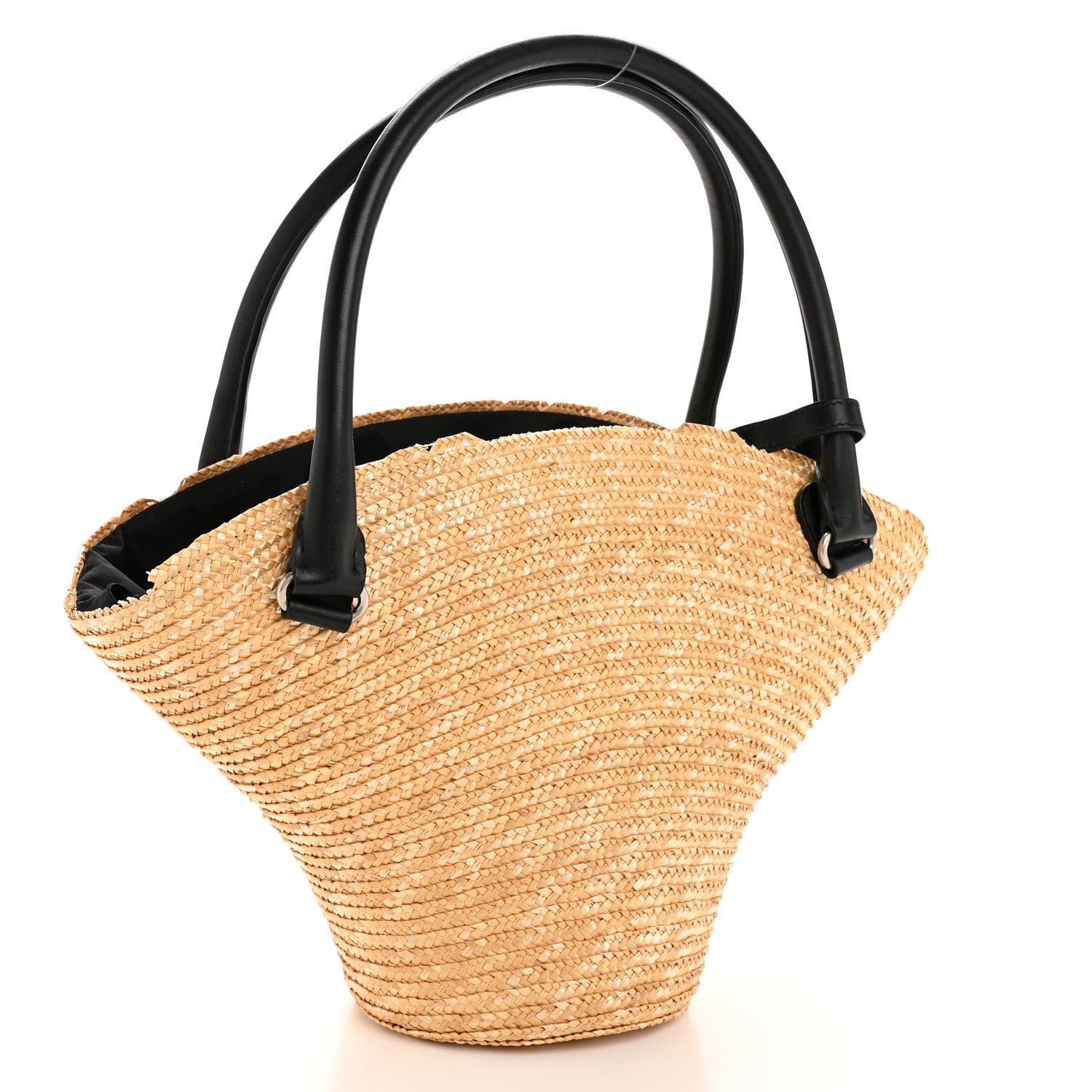 Balenciaga Raffia Woven Medium Basket Tote Natural 3 of 15
