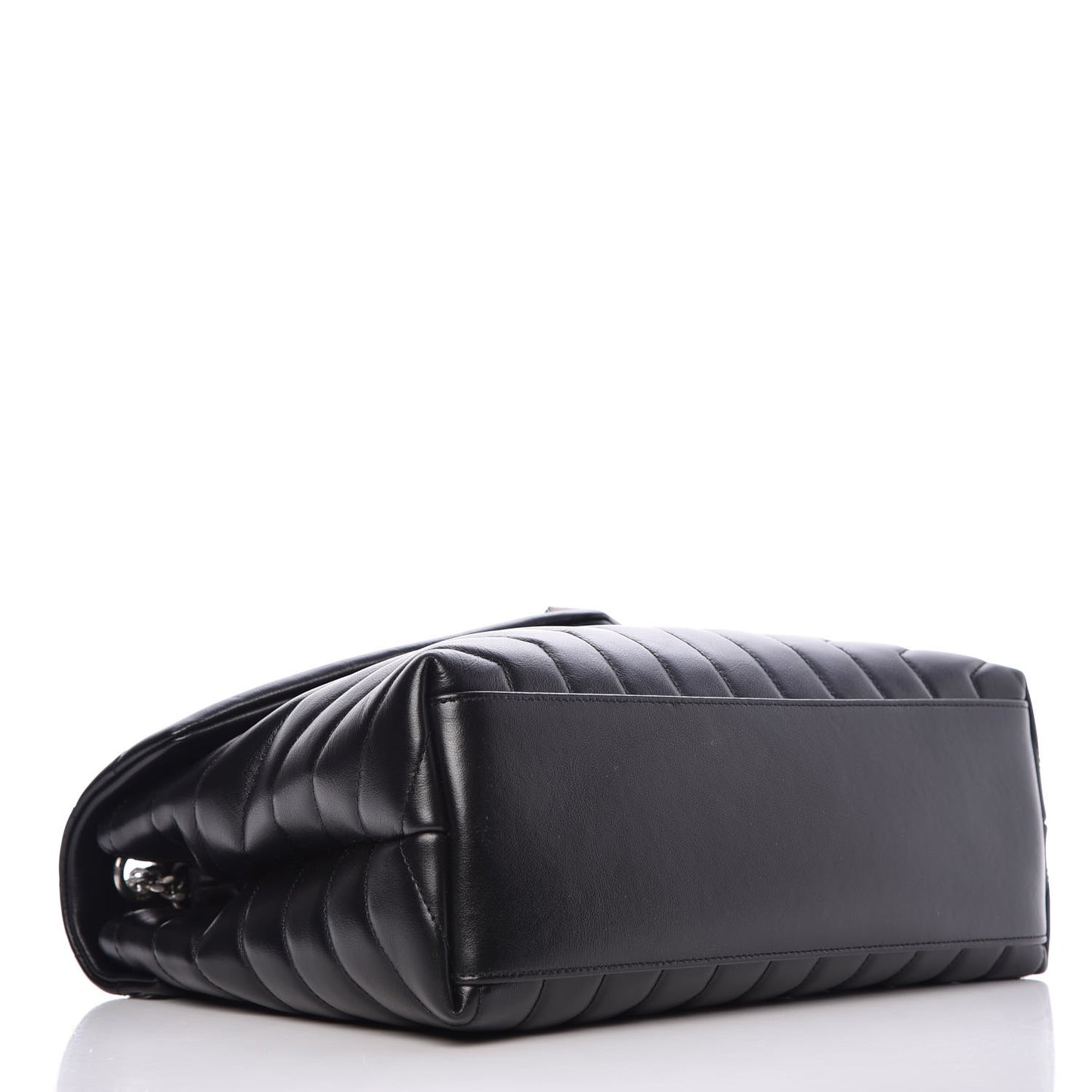 Calfskin Y Quilted Monogram Medium Loulou Chain Satchel Black