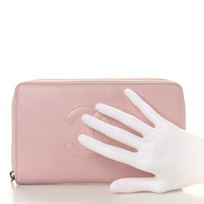 Chanel Caviar Large CC Timeless Zip Around Organizer Wallet Light Pink 2 of 10