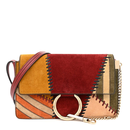 Chloe Suede Patchwork Small Faye Shoulder Bag Multicolor 1 of 13