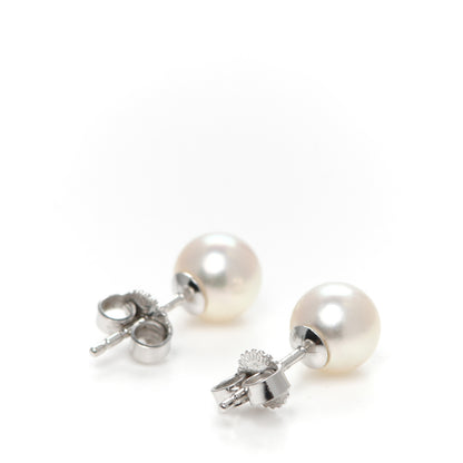 Mikimoto 18K White Gold Akoya Pearl 6-6.5mm Stud Earrings 3 of 5