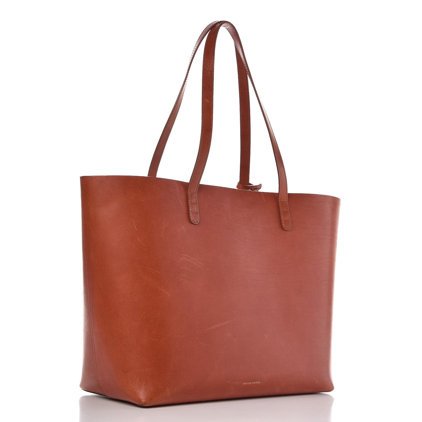 Calfskin Small Shopping Tote Brandy