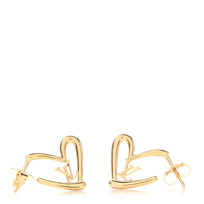 Louis Vuitton Metal Fall In Love Hoop Earrings PM Gold 1 of 5