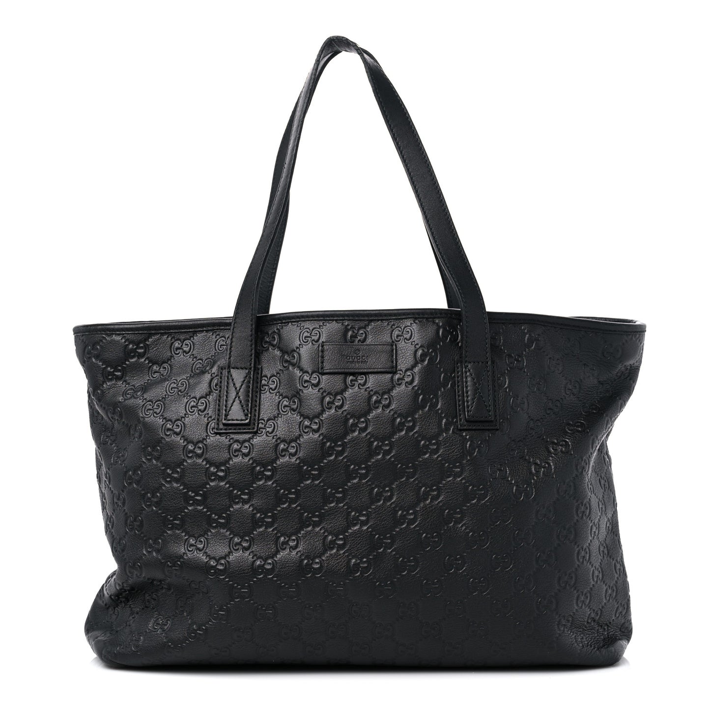 Guccissima Medium Zippered Shopping Tote Black
