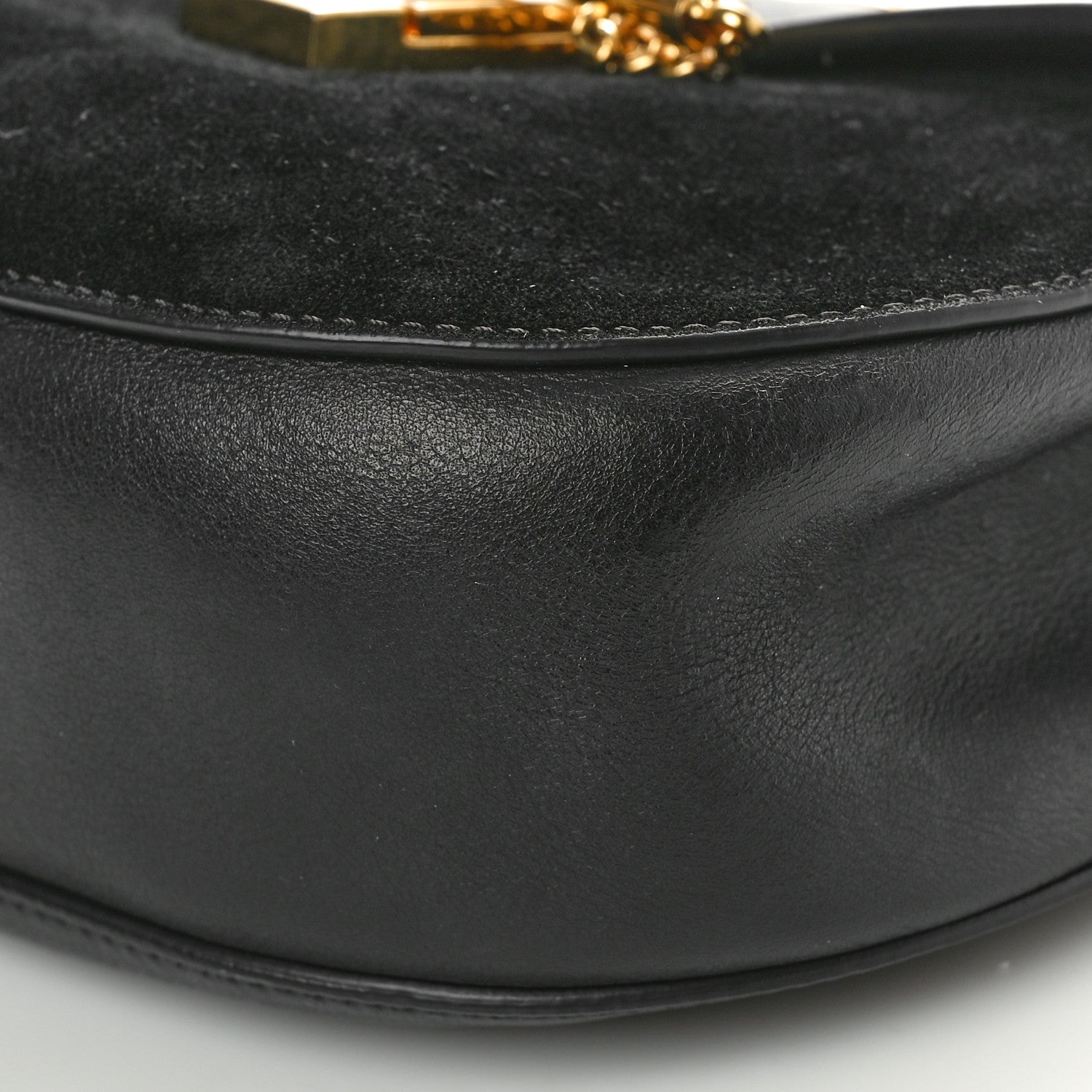 Chloe Suede Smooth Calfskin Drew Shoulder Bag Black 10 of 10