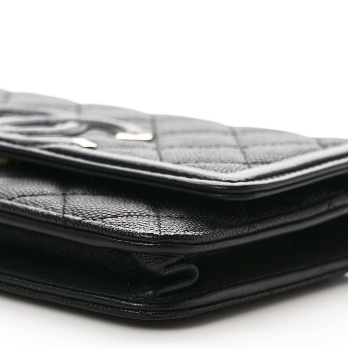 Caviar Quilted CC Filigree Wallet On Chain WOC Black