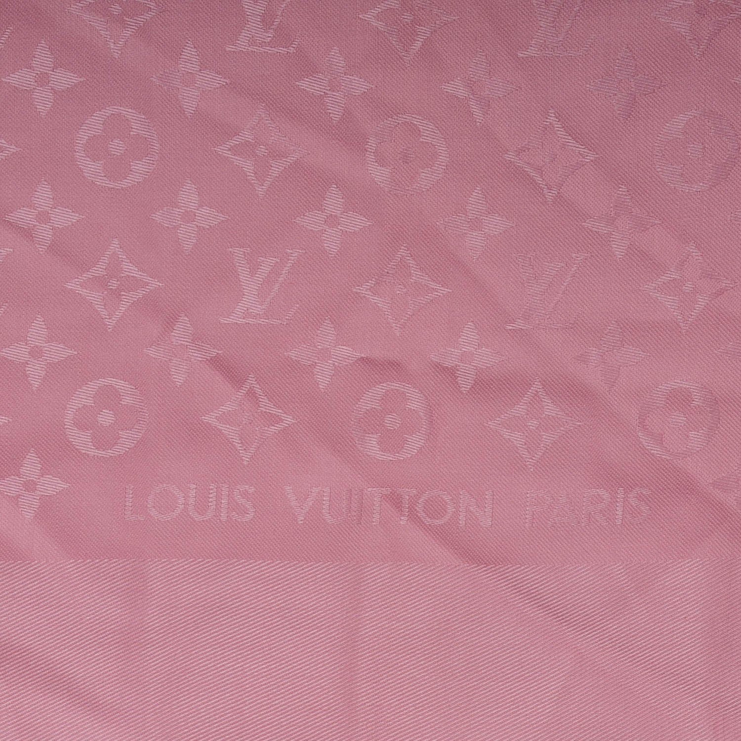 Louis Vuitton Silk Wool Monogram Shawl Pink 7 of 10