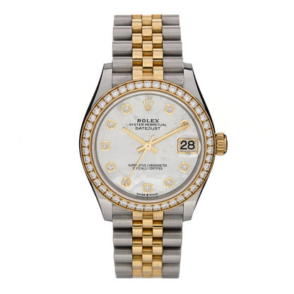 Rolex Stainless Steel 18K Yellow Gold Diamond Bezel 31mm Oyster Perpetual Datejust Watch 278383RBR 1 of 5