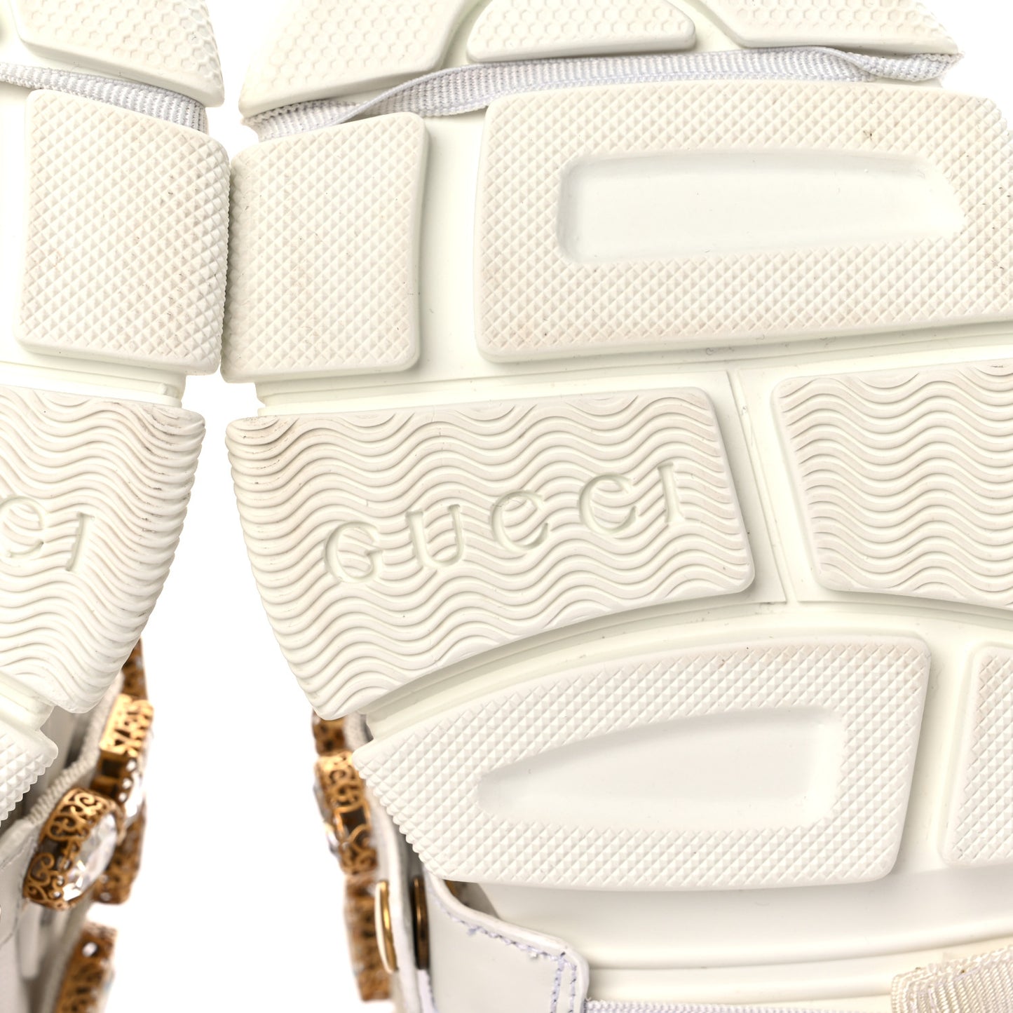 X SEGA Mesh Calfskin Suede Removable Crystals Womens Flashtrek Sneakers 36 Great White