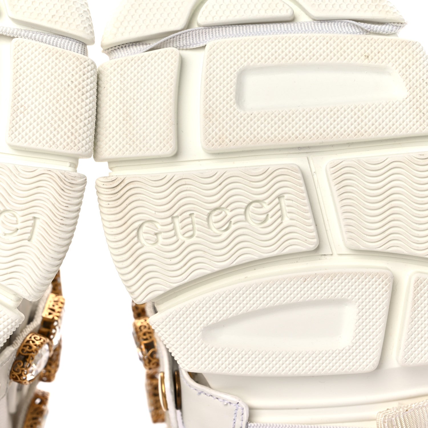 Gucci X SEGA Mesh Calfskin Suede Removable Crystals Womens Flashtrek Sneakers 36 Great White 6 of 15