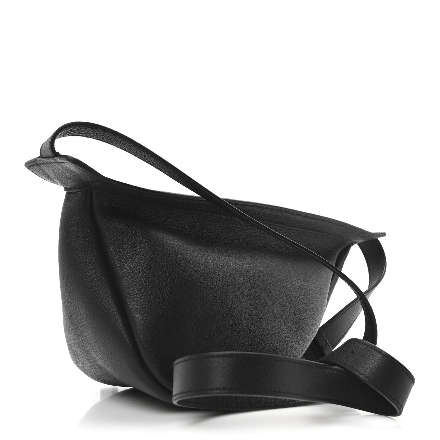 The Row Grained Calfskin Small Slouchy Banana Bag Black 3 of 9