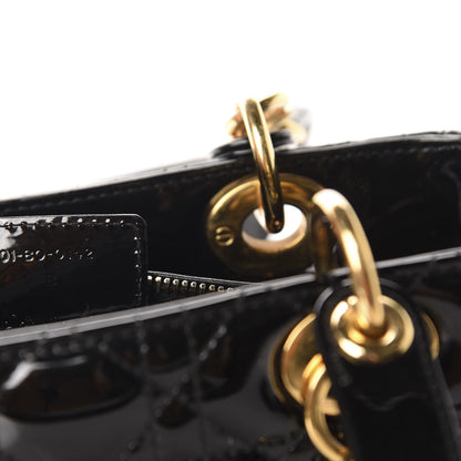 Christian Dior Patent Cannage Medium Lady Dior Black 10 of 11