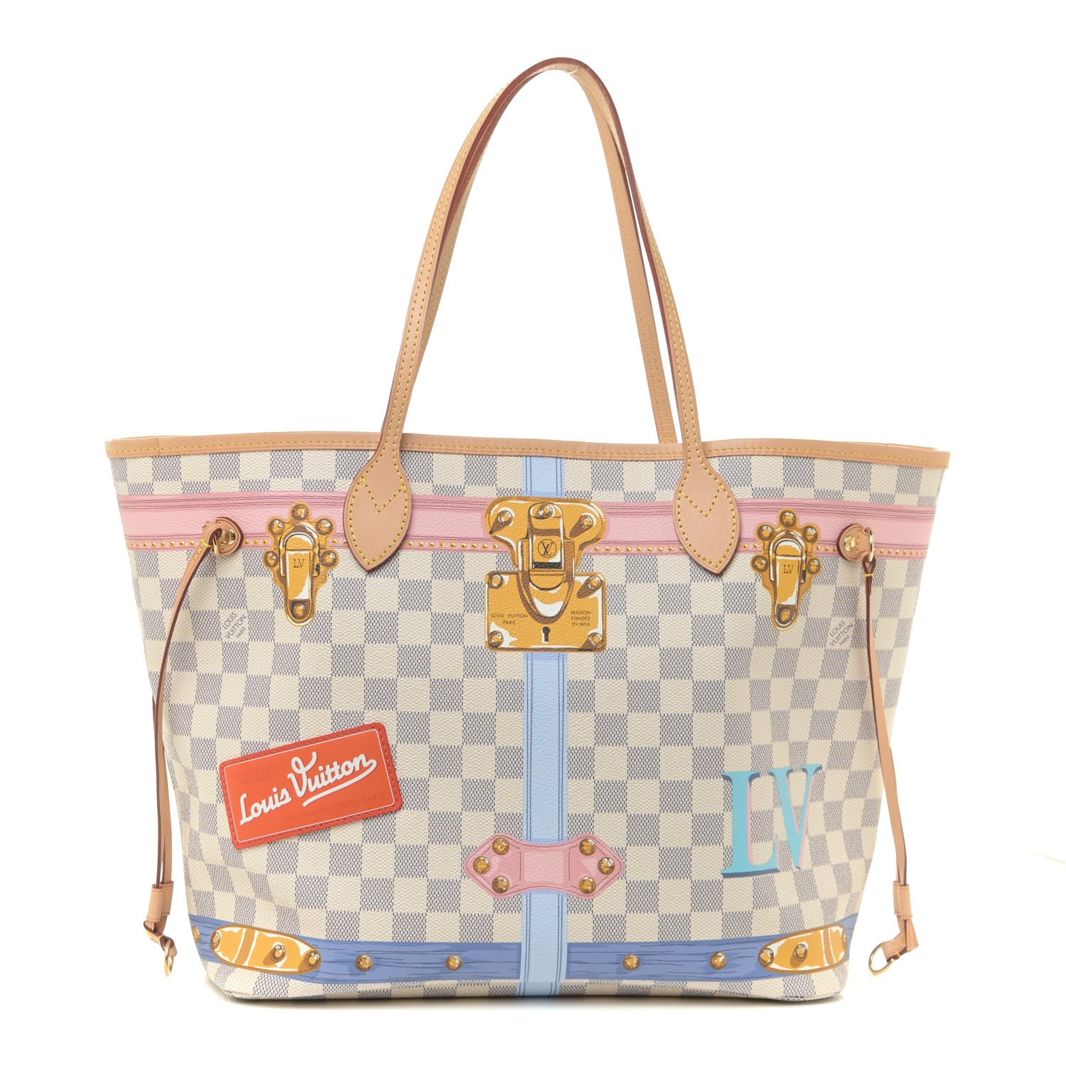 Louis Vuitton Damier Azur Summer Trunks Neo Neverfull MM 1 of 13