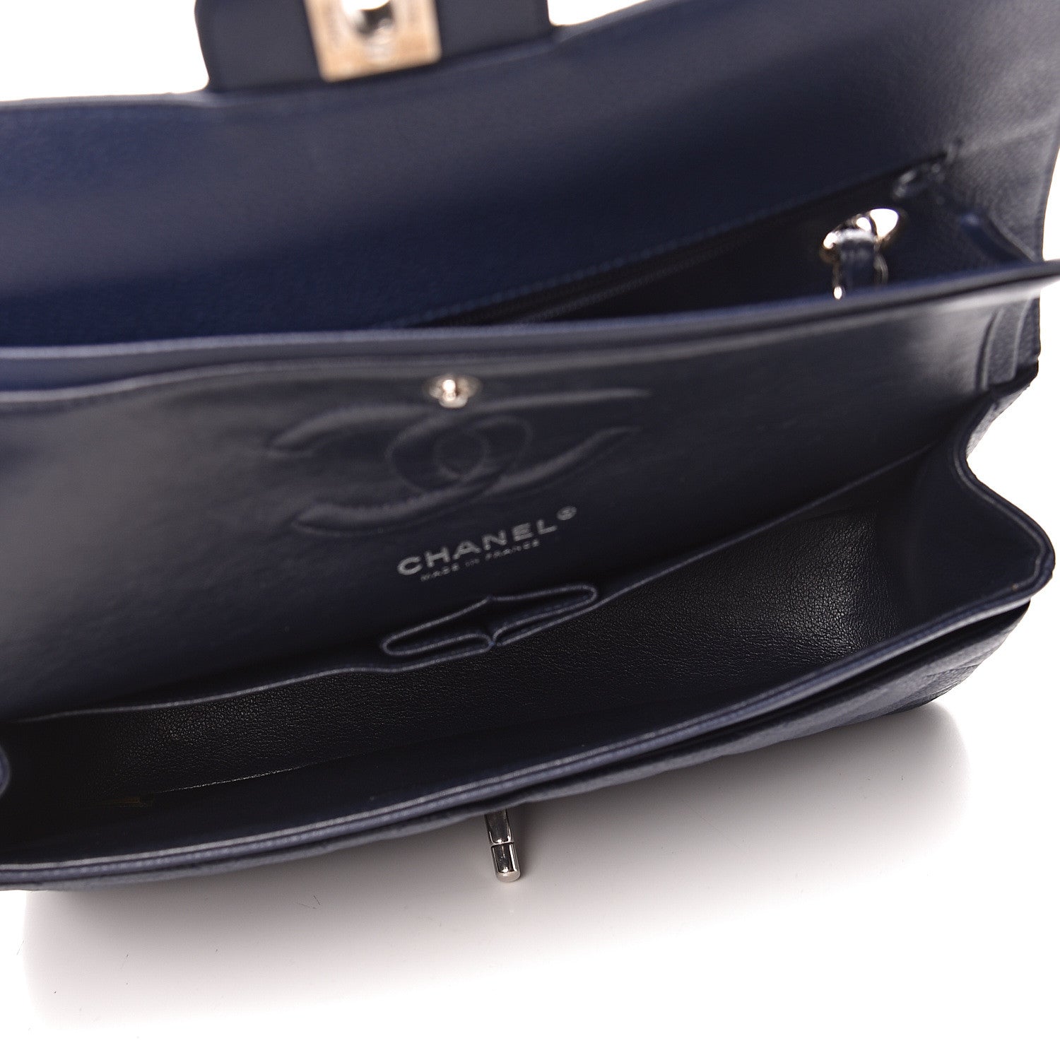 Chanel Caviar Quilted Medium Double Flap Navy 6 of 14