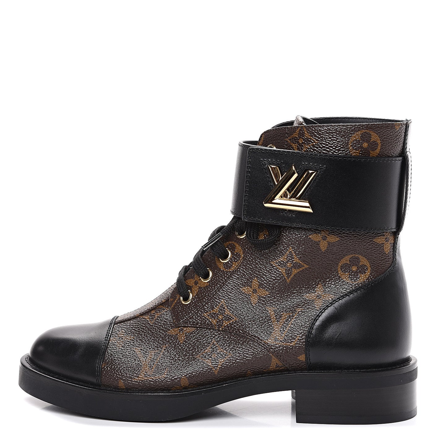 Calfskin Monogram Wonderland Flat Ranger Boots 38 Black