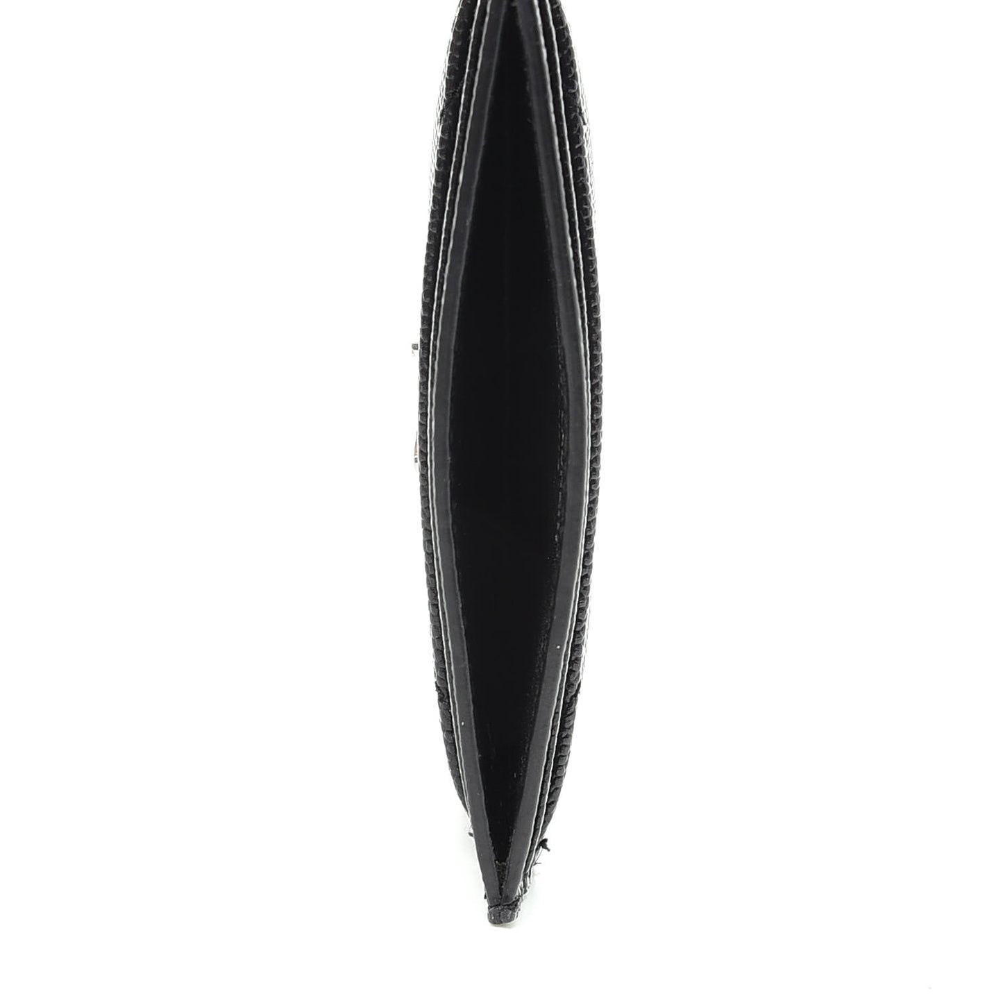 Grain De Poudre Matelasse Chevron Monogram Credit Card Case Black