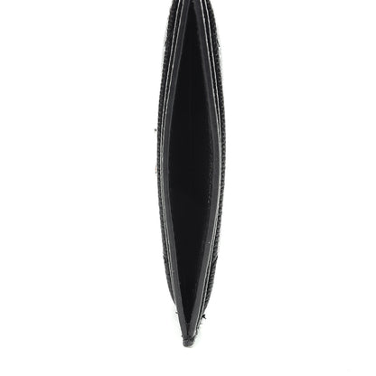 Saint Laurent Grain De Poudre Matelasse Chevron Monogram Credit Card Case Black 5 of 7