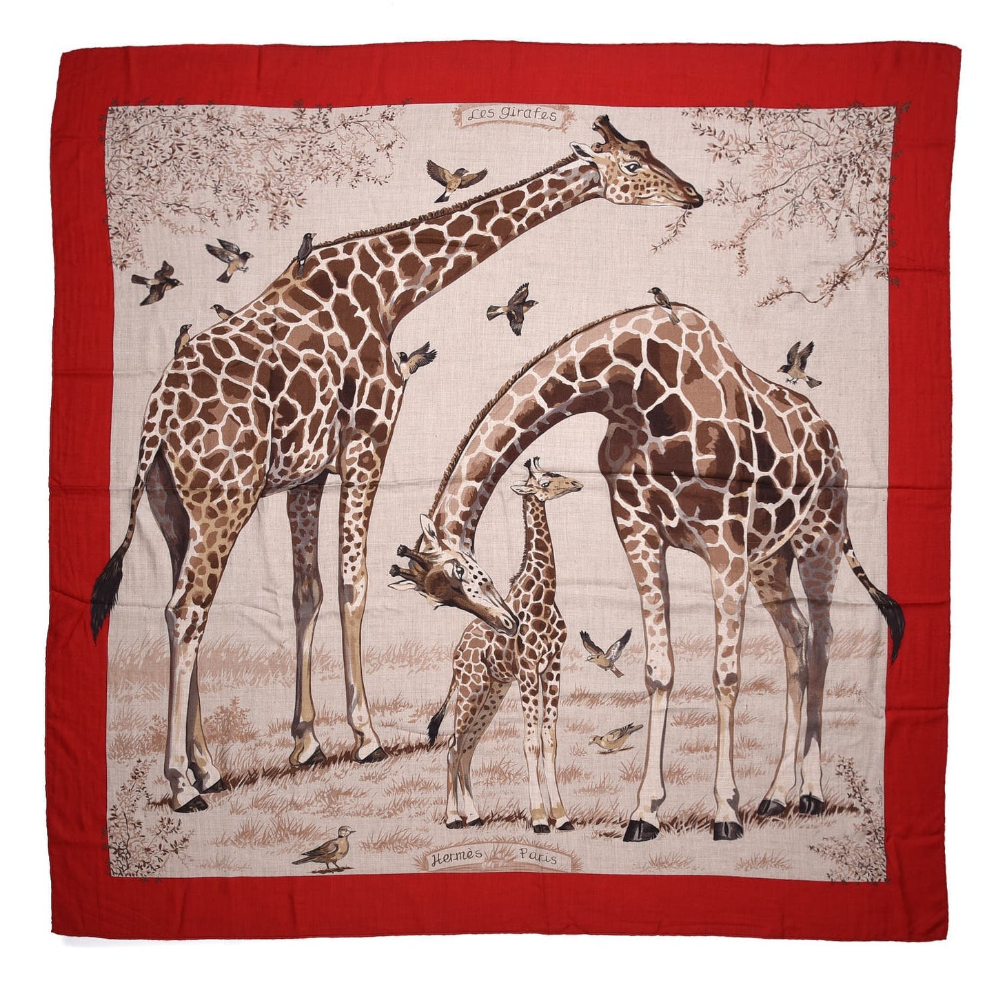 Cashmere Silk Les Girafes Shawl 140