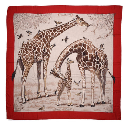 Hermes Cashmere Silk Les Girafes Shawl 140 1 of 5