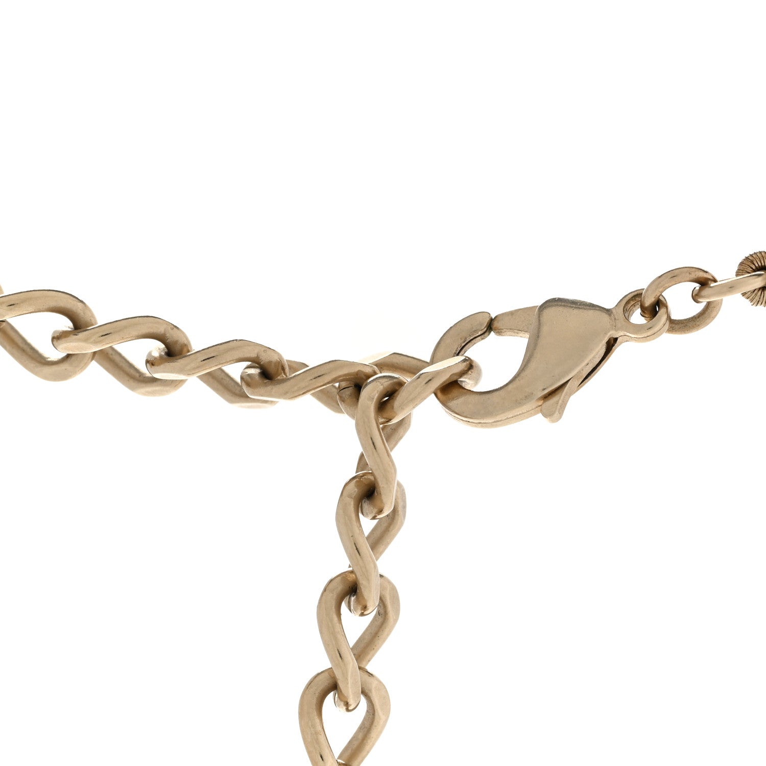 Chanel Pearl Crystal Baguette CC Short Necklace Gold 5 of 7