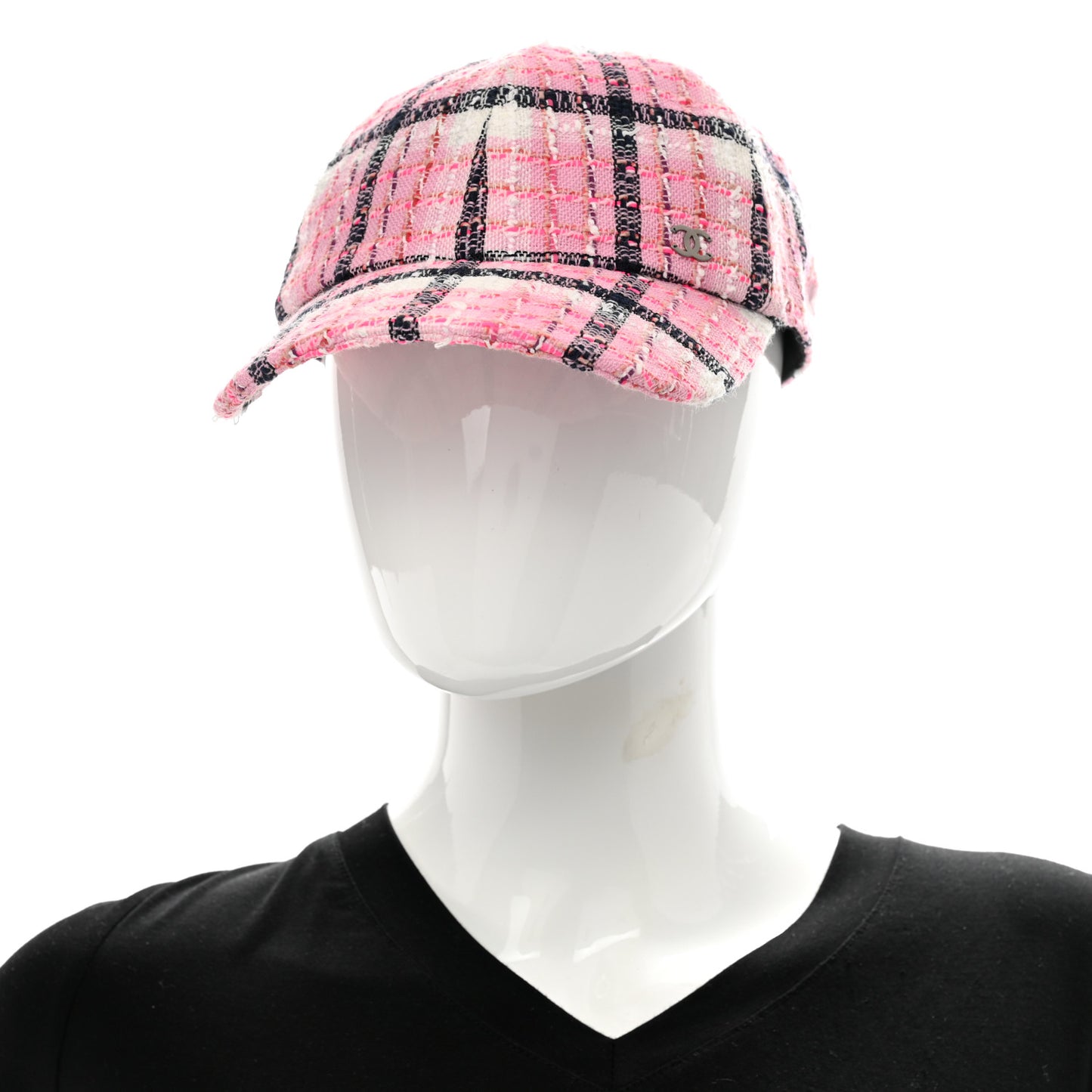 Cotton Wool Tweed CC Cap Hat Pink Navy Blue White