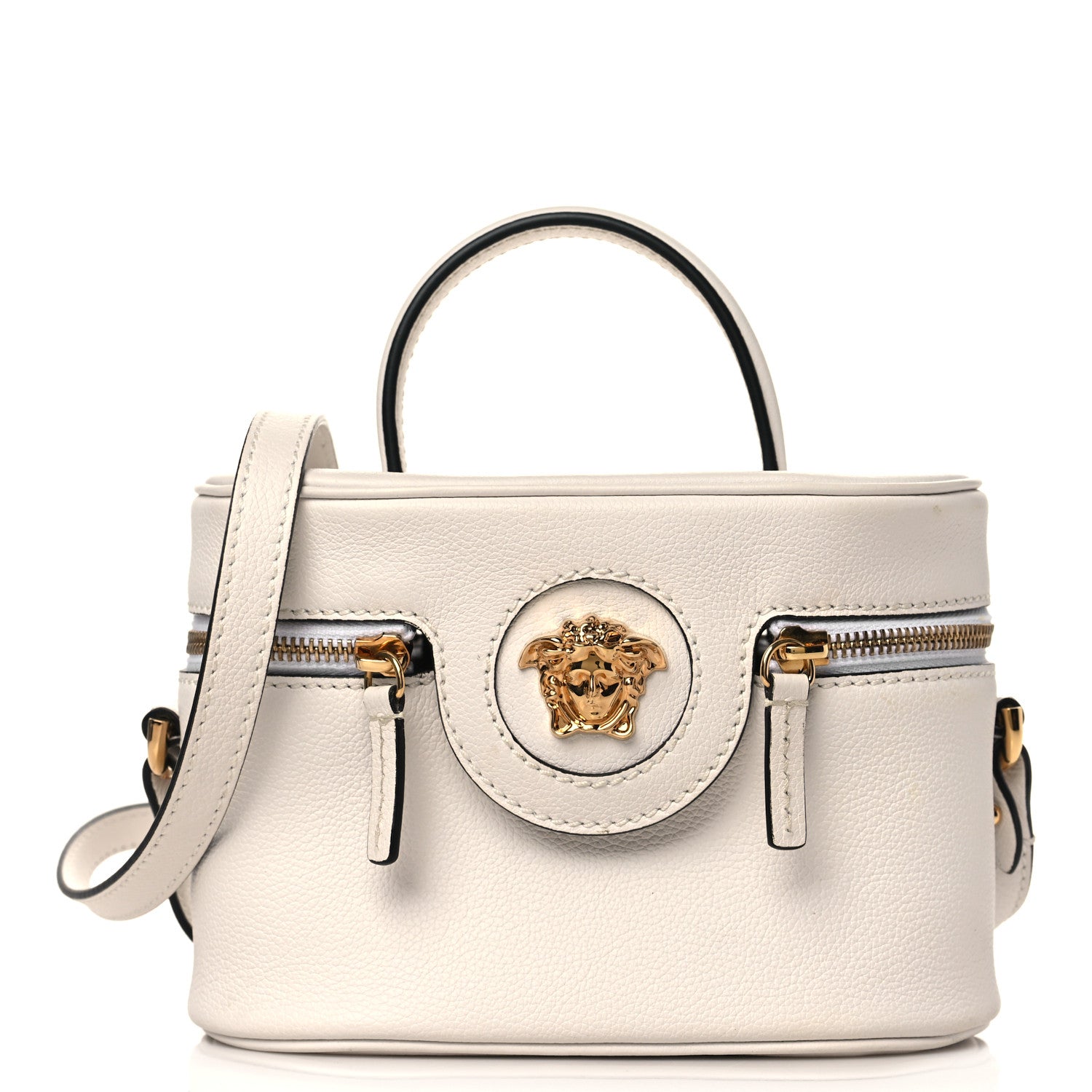 Versace Grained Calfskin Medusa Vanity Case White 1 of 8