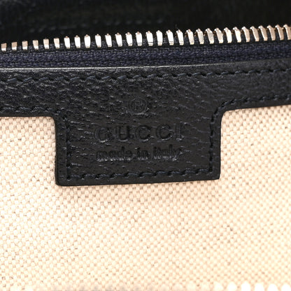 Gucci GG Supreme Monogram Textured Dollar Calfskin Web Small Ophidia Half Moon Hobo Beige Blue 6 of 11