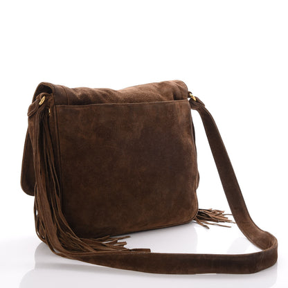 Chanel Suede CC Fringe Messenger Flap Bag Brown 3 of 11