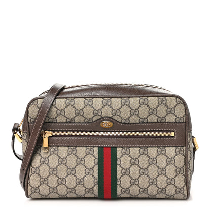 Gucci GG Supreme Monogram Web Small Ophidia Shoulder Bag Brown 1 of 10
