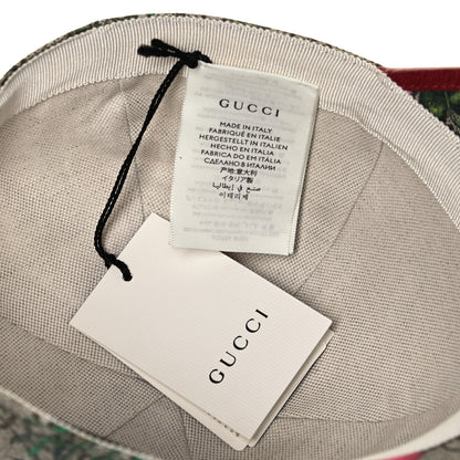 Gucci GG Supreme Flora Claudia Baseball Hat 57 M Red 8 of 9