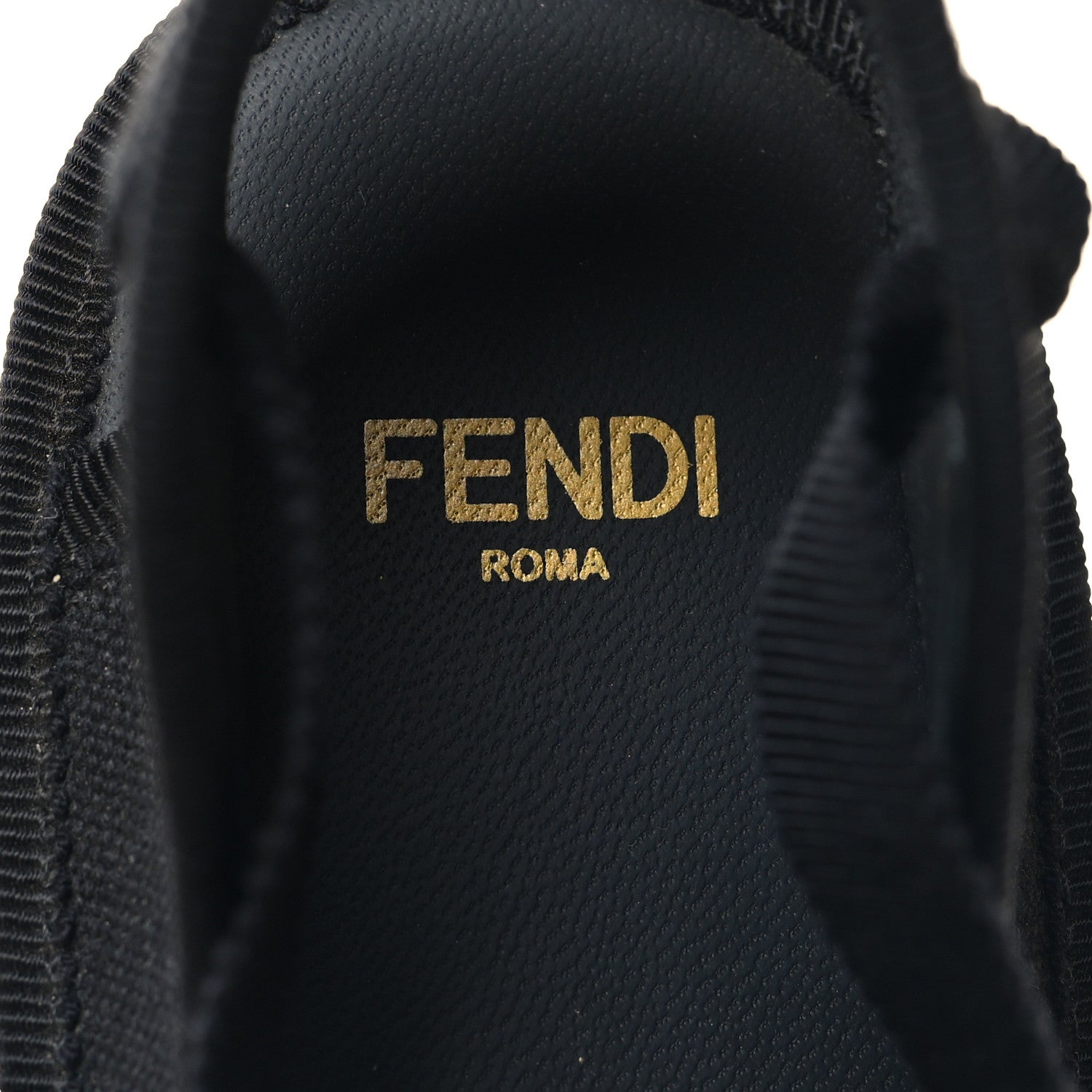 Fendi Canvas FF Embroidered Roma Ankle Wrap Flat Espadrilles 37.5 Black 7 of 8