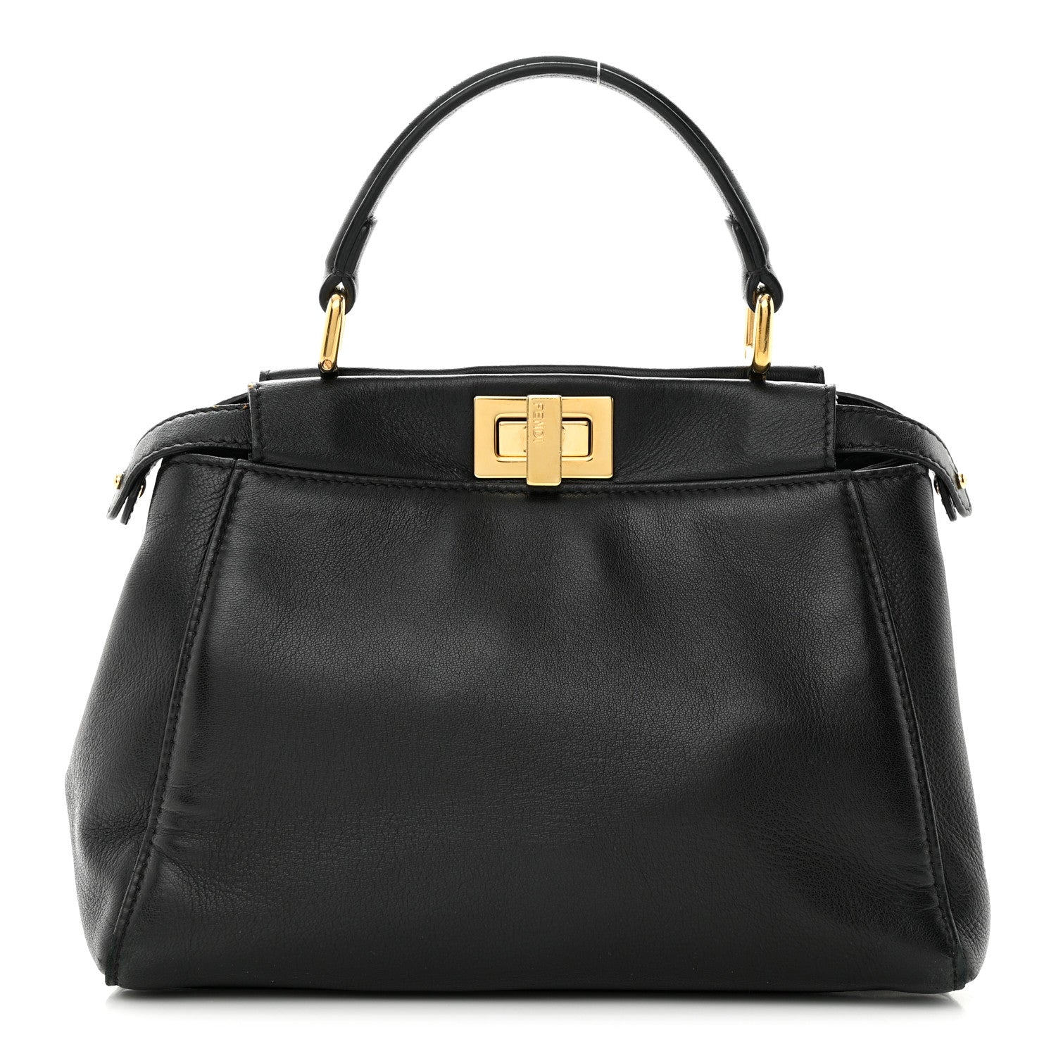 Fendi Nappa Mini Peekaboo Iconic Satchel Black 1 of 14
