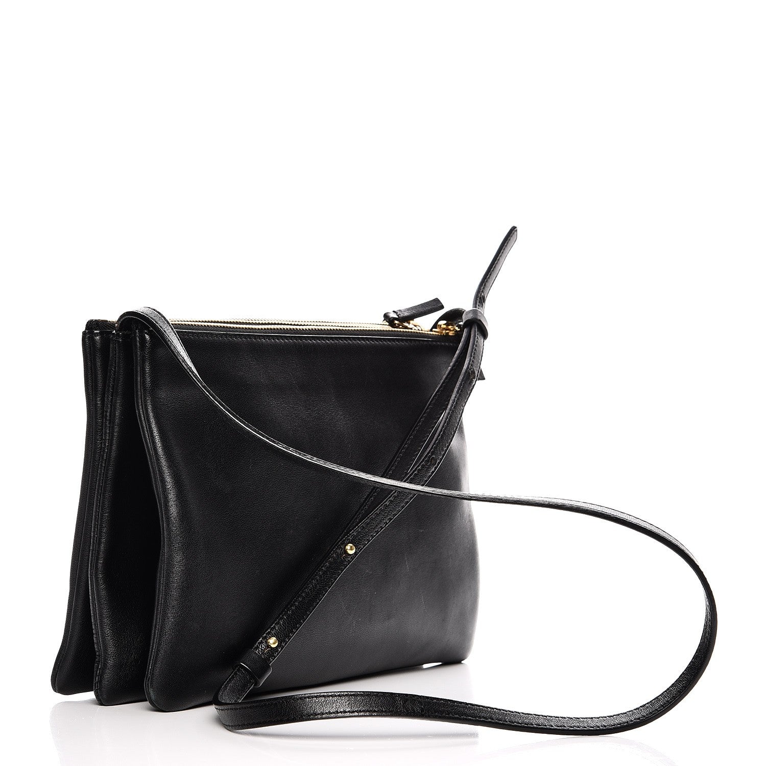 Celine Lambskin Large Trio Crossbody Bag Black 3 of 12