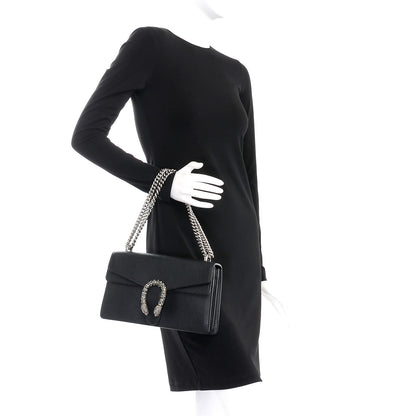 Gucci Pebbled Calfskin Small Dionysus Shoulder Bag Black 2 of 10