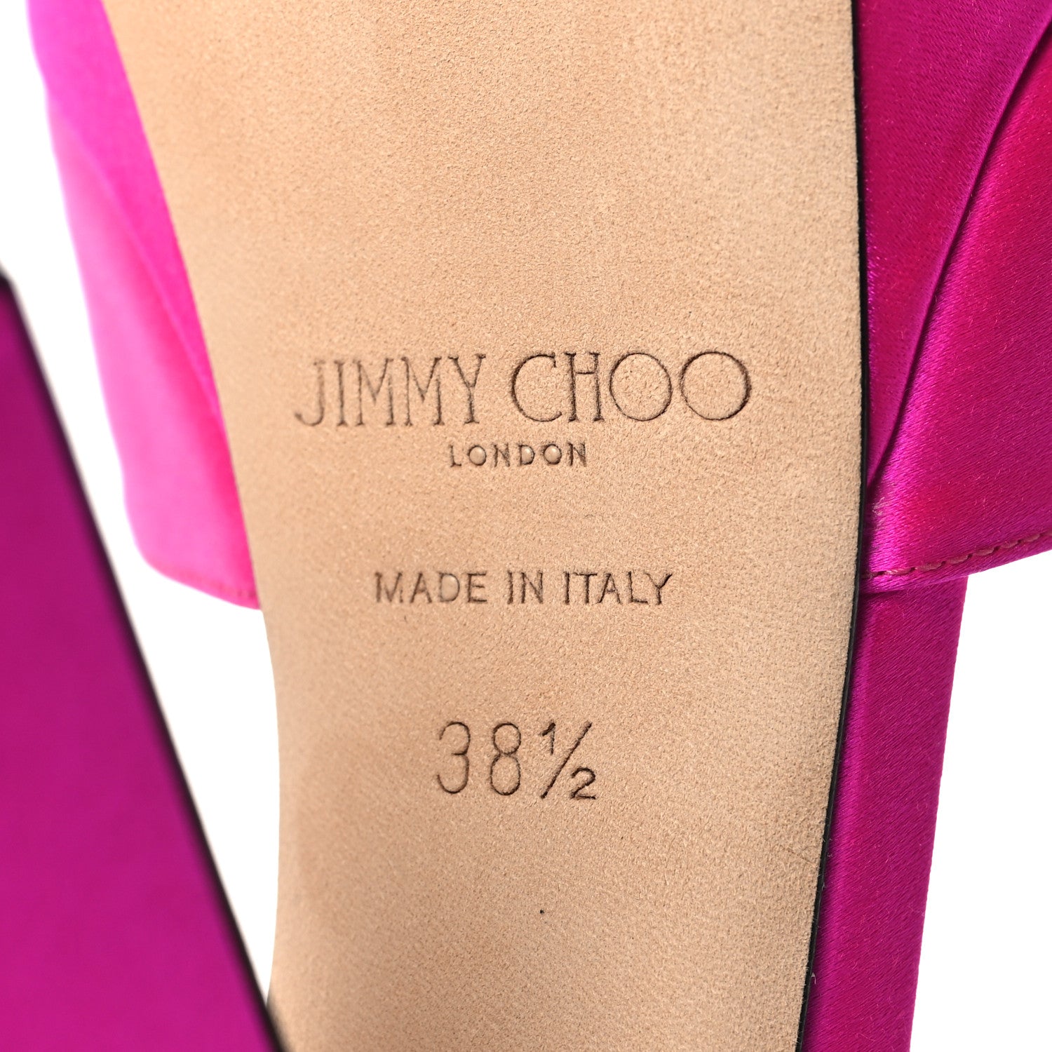Jimmy Choo Satin Pearl Socorie 120 Sandals 38.5 Fuchsia White 6 of 8