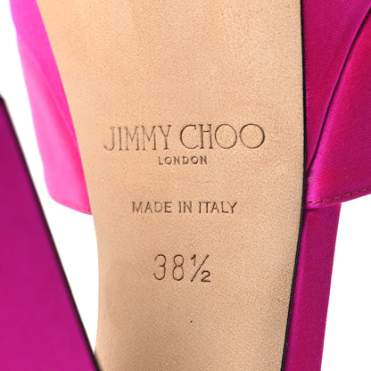 Jimmy Choo Satin Pearl Socorie 120 Sandals 38.5 Fuchsia White 6 of 8
