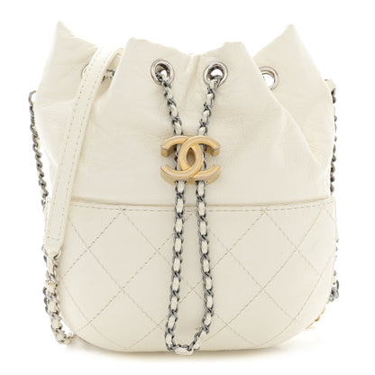 Chanel Aged Calfskin Quilted Small Gabrielle Bucket White 1 of 15