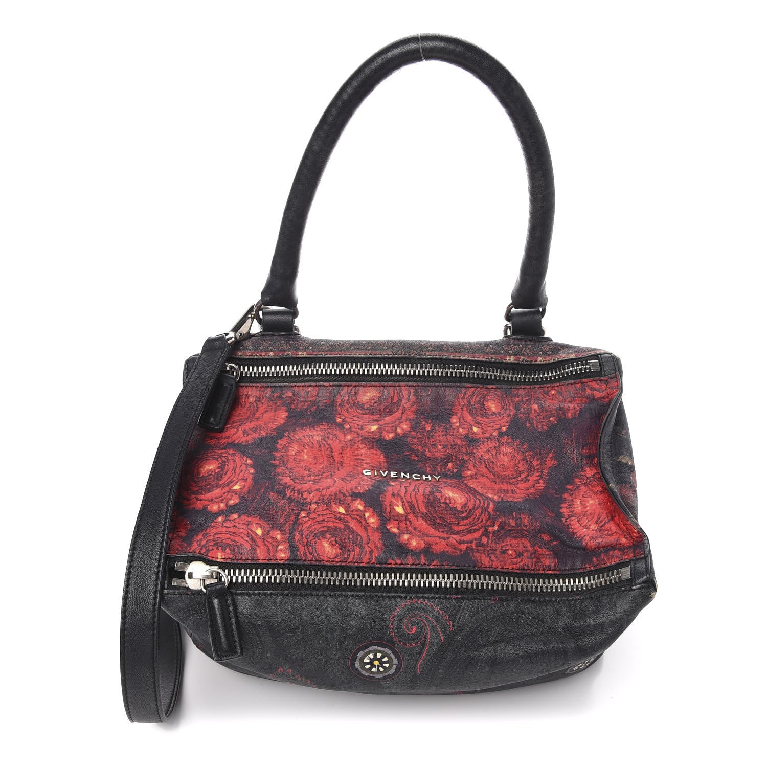 Givenchy Rubber Effect Floral Print Small Pandora Black Multicolor 1 of 10