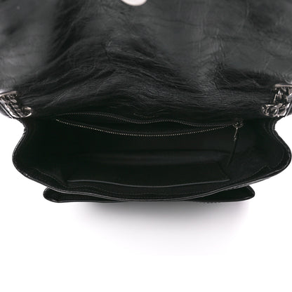 Saint Laurent Crinkled Calfskin Matelasse Monogram Medium Niki Chain Satchel Black 5 of 11