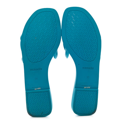 Hermes Rubber Aloha Sandals 39 Bleu Vif 5 of 9