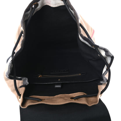 Burberry Canvas Mega Check Small Brookdale Backpack Black 4 of 9