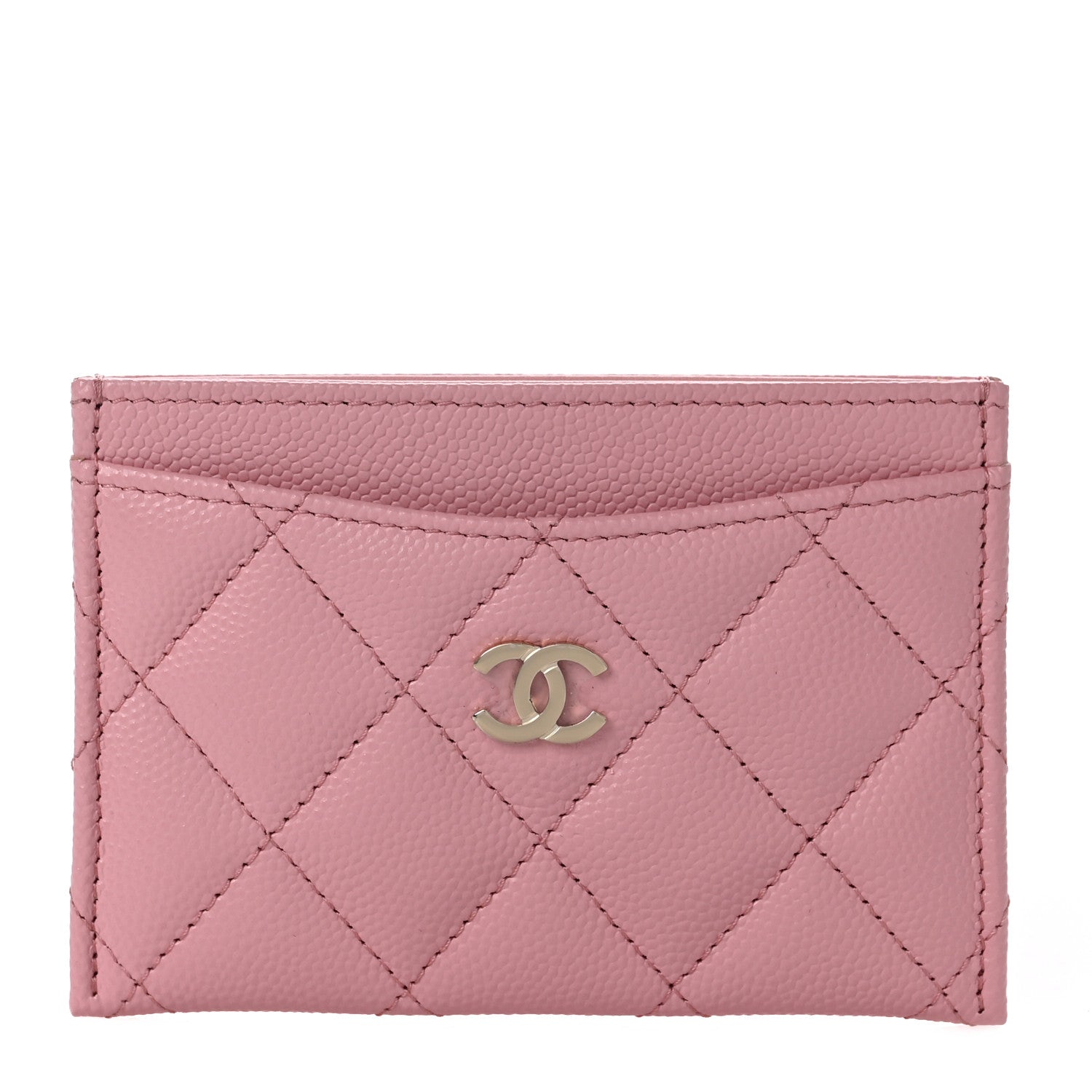 Chanel Caviar Quilted Card Holder Pink 1 of 8