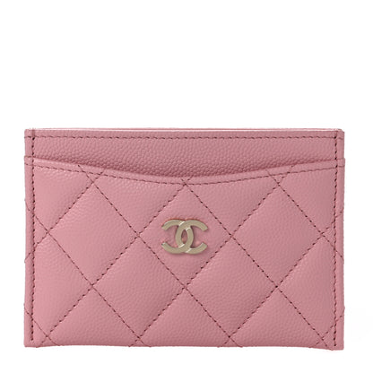 Chanel Caviar Quilted Card Holder Pink 1 of 8
