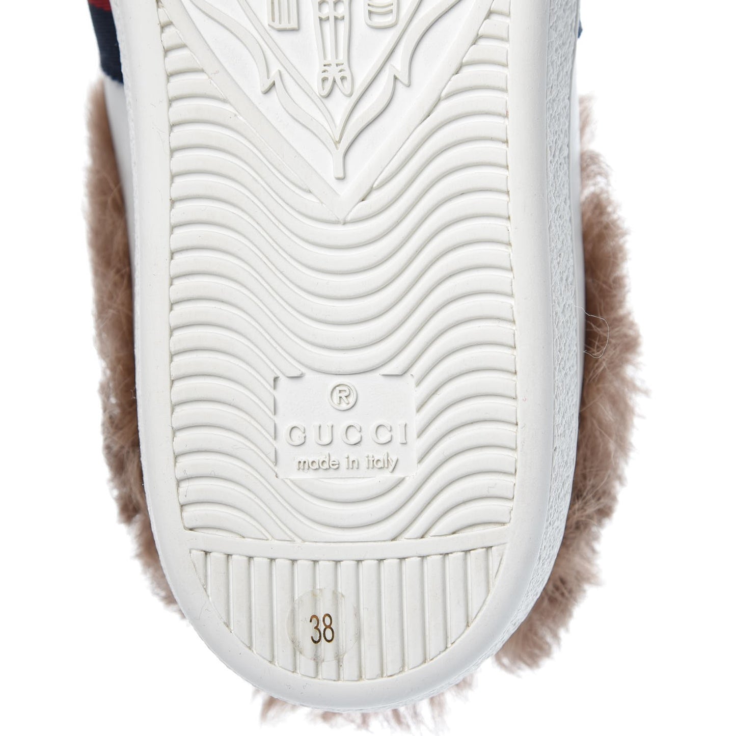Calfskin Wool Web Bee Embroidered Womens Ace Sneakers 38 White