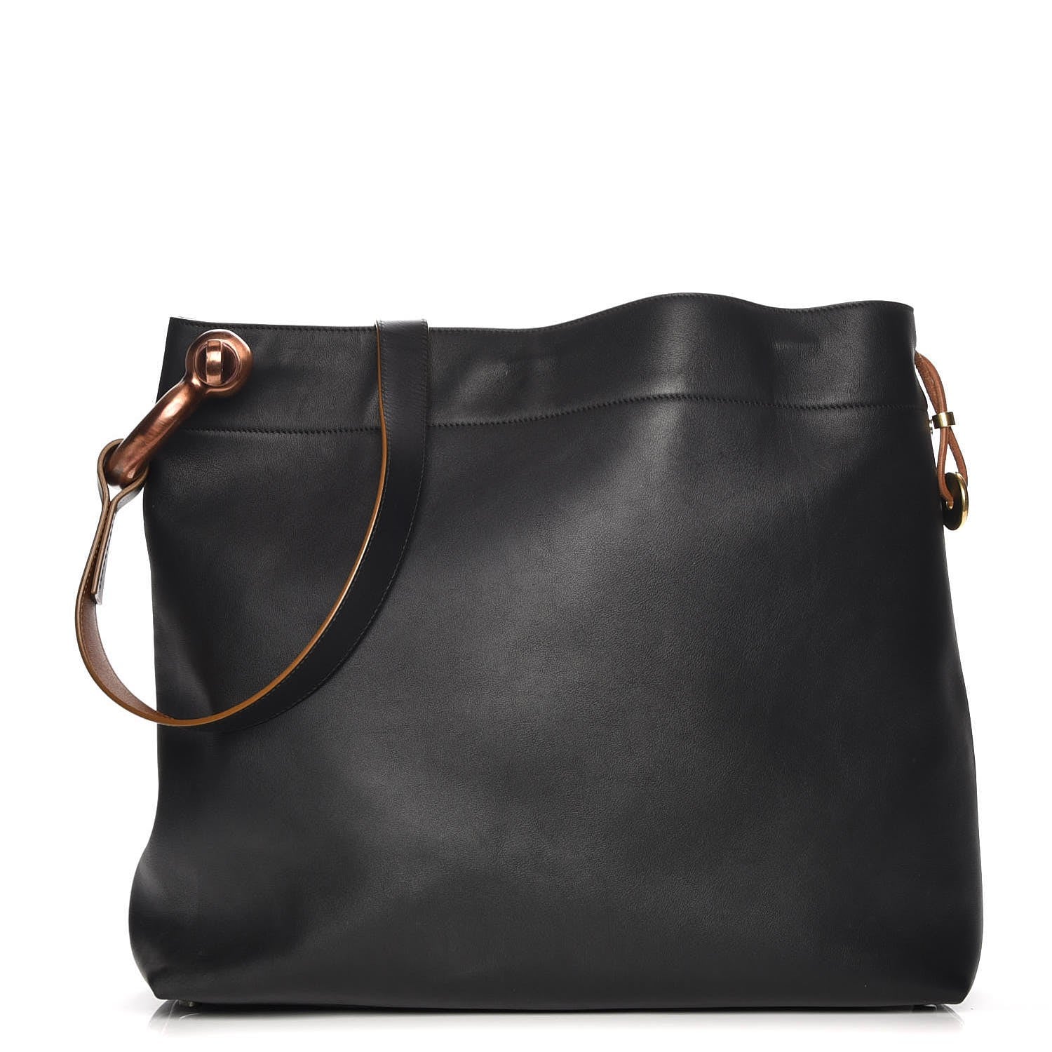 Tom Ford Calfskin Fisherman Hook Drawstring Hobo Bag Black 1 of 6