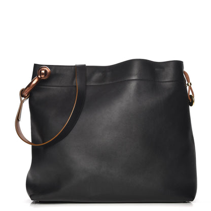 Tom Ford Calfskin Fisherman Hook Drawstring Hobo Bag Black 1 of 6